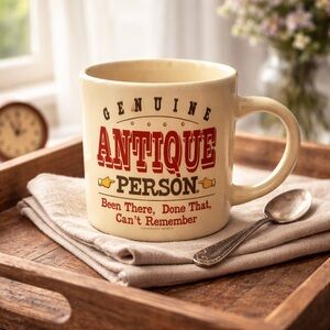 Genuine Antique Person Novelty One Cup Capacity Ceramic Coffee Mug